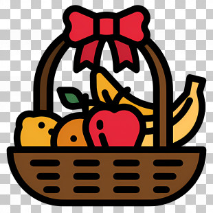 Food Gift Baskets - Colorful Fruit Basket Illustration PNG