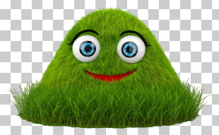 Grass - Cute Grass Character With Eyes And Smile PNG