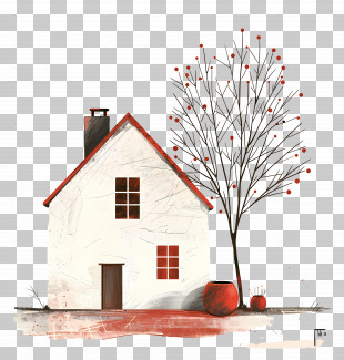 Simple House - Minimalist House Illustration PNG
