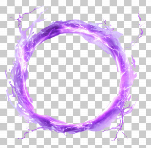 Circle Frame - Purple Energy Ring With Lightning Effects PNG