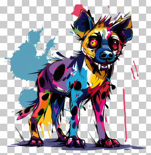 Hyena - Colorful Cartoon Hyena PNG