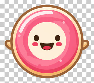 Donut Logo - Smiling Donut Cartoon PNG
