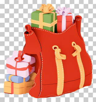 Red Handbag - Festive Red Bag With Gifts PNG