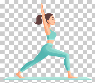 Yoga Woman In Warrior Pose PNG