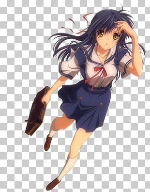 Clannad Tomoya Okazaki Nagisa Furukawa Anime Music, Nagisa, purple, black  Hair, manga png