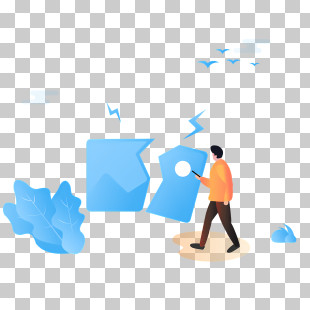Paper Wall - Person With Broken Blue Image PNG