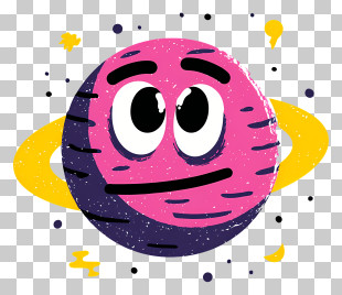 Venus Planet With Eyes - Cute Cartoon Planet PNG