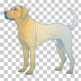 Dog - Geometric Dog Illustration PNG
