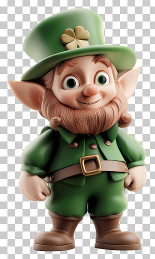Leprechaun - Cheerful Leprechaun In Green Outfit PNG