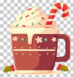 Christmas Hot Chocolate - Festive Hot Chocolate With Candy Cane PNG