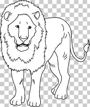 clip art lion black and white