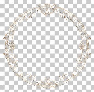 Wedding Circle Frame - Ornate Decorative Floral Ring Illustration PNG