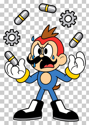 Doctor Eggman - Panicking Cartoon Mascot PNG