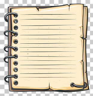 Pinned Notebook Paper - Basic Lined Notebook Paper Illustration PNG