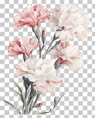 Flower Corner - Delicate Pink Carnations Bouquet PNG