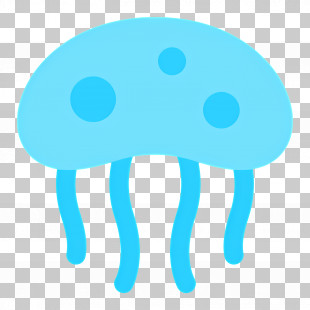 Jellyfish - Simple Blue Jellyfish Illustration PNG