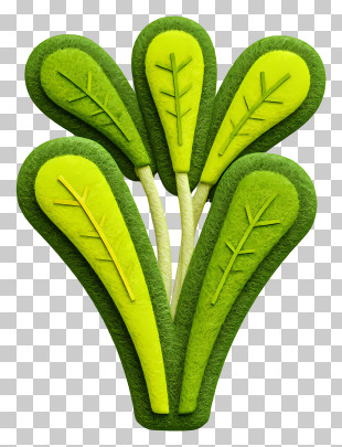 Vegetarian Symbol - Green Leaves Illustration PNG