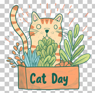International Cat Day - Cat Day Celebration Illustration PNG