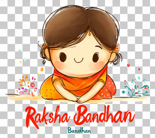 Girl - Cute Cartoon Girl For Raksha Bandhan PNG