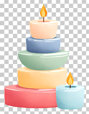 Pastel Stacked Candles PNG