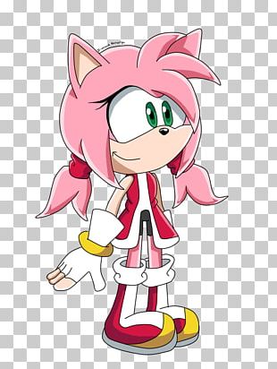 Amy Rose peace sign 9, Sonic the hedgehog, clipart image, png for printer