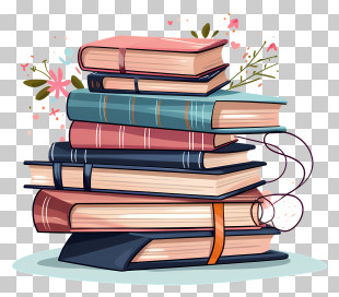 Keywords - Stack Of Books With Vibrant Colors And Design PNG