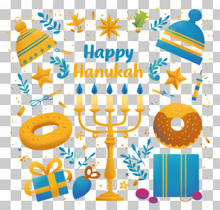 Happy Hanukkah - Happy Hanukkah Holiday Theme Illustration PNG