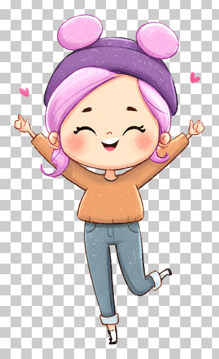 Joyful Girl Jumping PNG