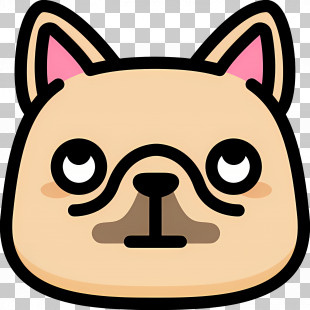 Dog Emoji - Cute Cartoon Dog Face Icon PNG