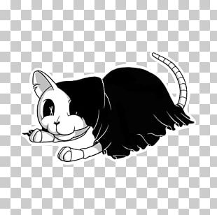 Whiskers Black Cat Sticker Telegram PNG