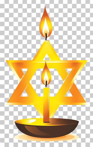 Yom Hashoah - Star Candle With Flames PNG