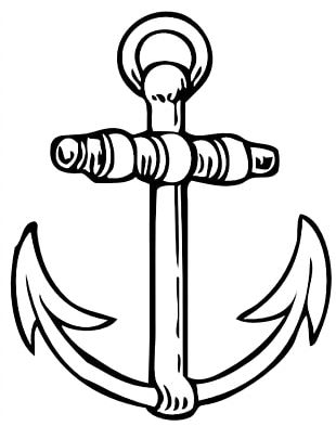 Anchor Drawing Black And White PNG