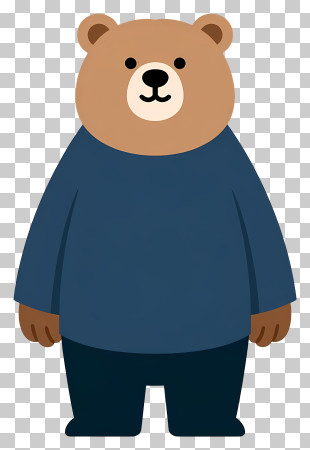 Simple Standing Brown Bear PNG