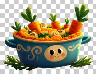 Cartoon Root Vegetables - Cartoon Vegetable Pot PNG