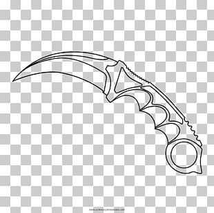 Knife Drawing Karambit Coloring Book Weapon PNG