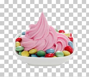 Strawberry Ice Cream Sundae Frozen Yogurt Soft Serve PNG