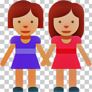 two girls holding hands clipart