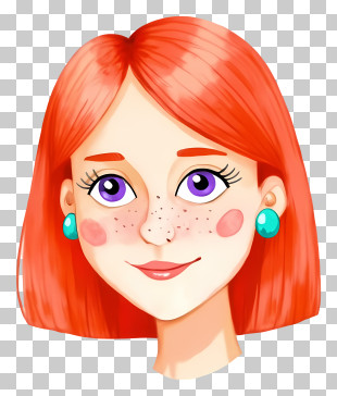 Woman Face - Red-Haired Woman With Freckles PNG