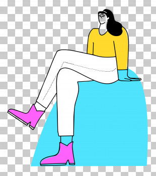 Sitting On Rock PNG