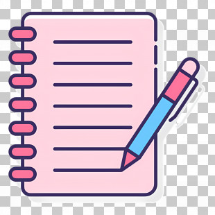 Notebook - Pink Notebook And Pen Stationery Set PNG