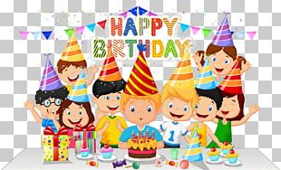 Birthday Cake Party Cartoon PNG