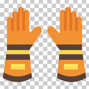 Gloves - Safety Gloves In Orange And Yellow Icon PNG