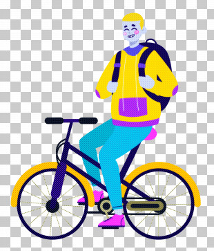 village boy clipart with bike