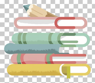 Books - Stack Of Books With Pencil PNG
