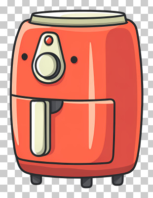 Cartoon Air Fryer - Red Cartoon Air Fryer Illustration PNG
