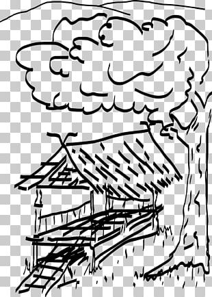 nipa hut clipart black and white sun