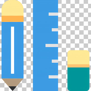 School Supplies - Pencil, Ruler, And Eraser Icons PNG