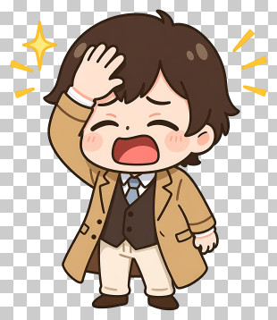 Chibi Dazai - Embarrassed Chibi Man PNG