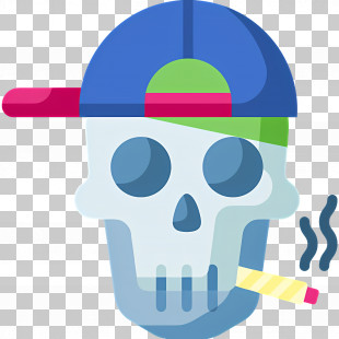 Cigarettes Skull - Modern Skull With Cap And Cigarette In Urban Style PNG