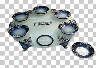 Ceramic Blue And White Pottery Cobalt Blue Platter Plate PNG